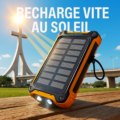 PUISSANT Powerbank Solaire 20.000mAH avec Lampe LED